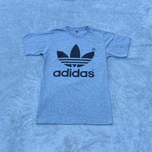 adidas basic grey & black graphic tee shirt